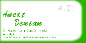 anett demian business card